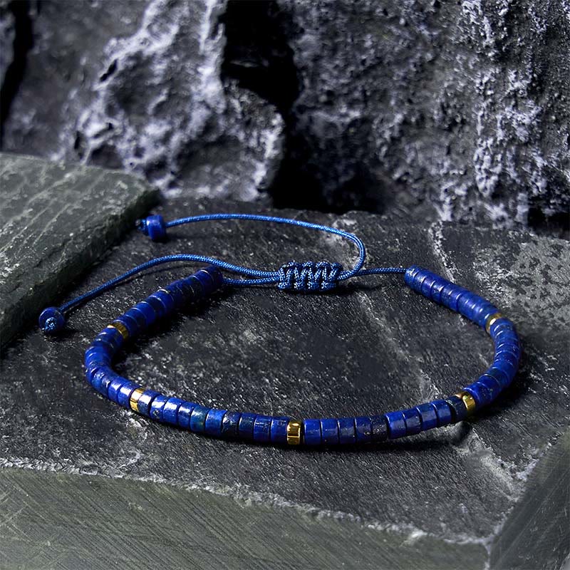 Buddha Stones Natural Lazurite Lapis Lazuli Spacer Bead Positive Balance Bracelet - image 1