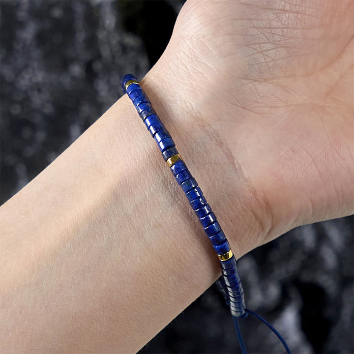 Buddha Stones Natural Lazurite Lapis Lazuli Spacer Bead Positive Balance Bracelet - image 3