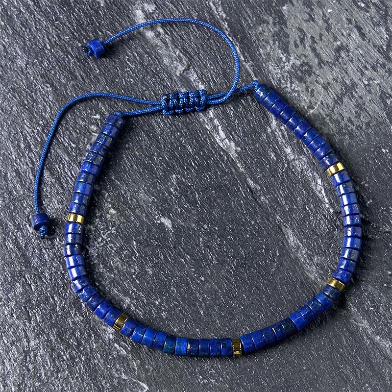 Buddha Stones Natural Lazurite Spacer Bead Positive Balance Bracelet - Lazurite(Wrist Circumference: 14-26cm) - image 0