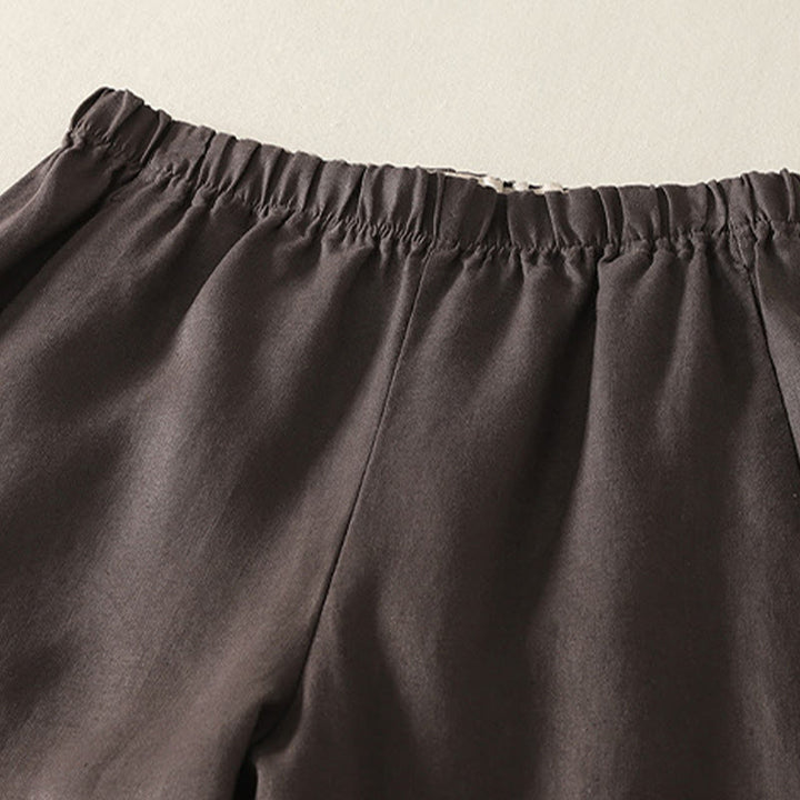 Buddha Stones Daily Plain Simple Design Cotton Linen Women's Pants With Pockets - image 12