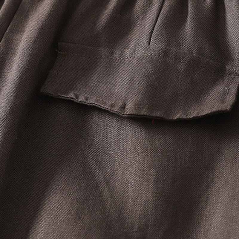 Buddha Stones Daily Plain Simple Design Cotton Linen Women's Pants With Pockets - image 13