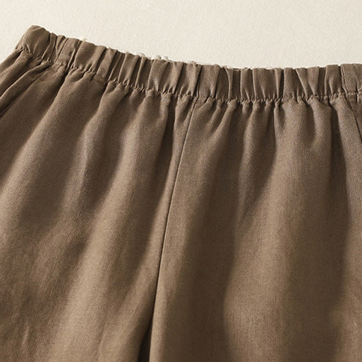 Buddha Stones Daily Plain Simple Design Cotton Linen Women's Pants With Pockets - image 8
