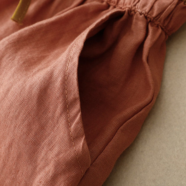 Buddha Stones Vintage Solid Embroidery Drawstring Women's Skirt With Pockets - image 20