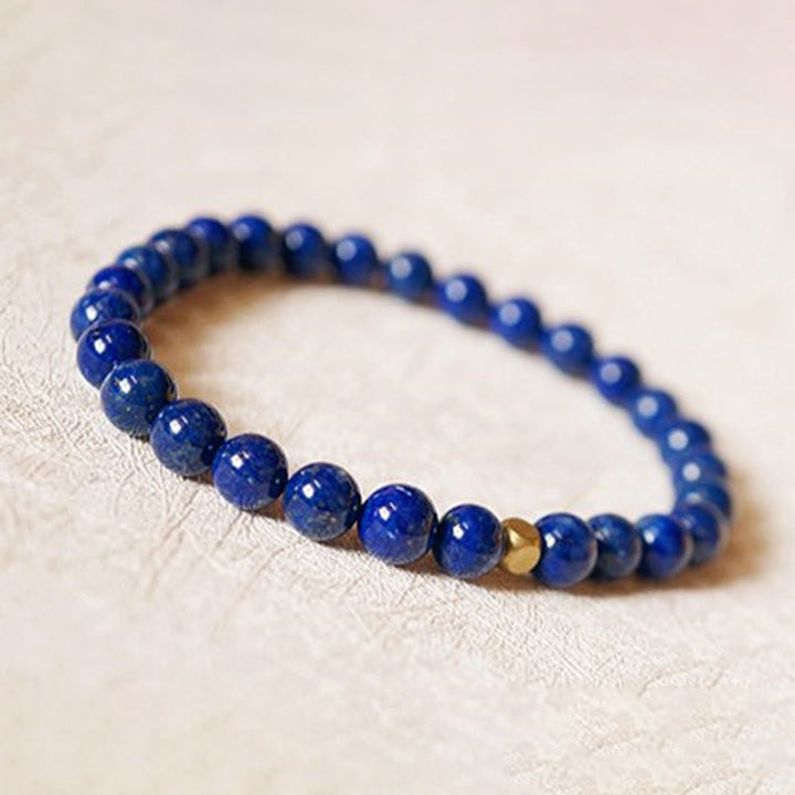 Buddha Stones 4mm Ultra-thin Lazurite Beads Self Care Bracelet - image 11