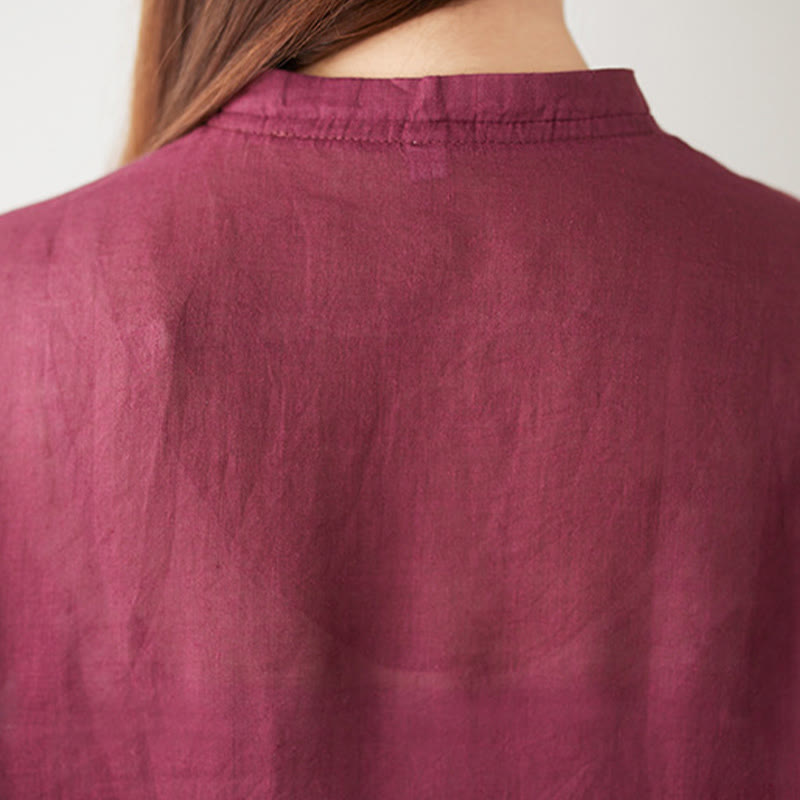 Buddha Stones 2Pcs Three Quarter Sleeve Shirt Top Pants Meditation Zen Tai Chi Cotton Linen Clothing Women's Set - image 12