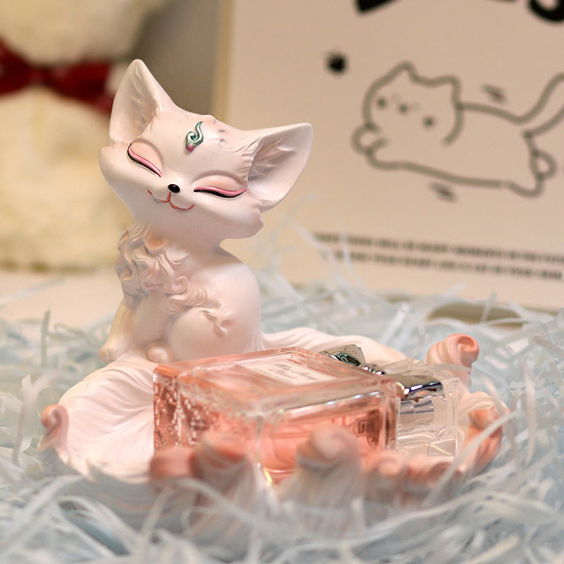 Buddha Stones Nine Tailed Fox Luck Resin Storage Ornaments Home Decoration - image 6