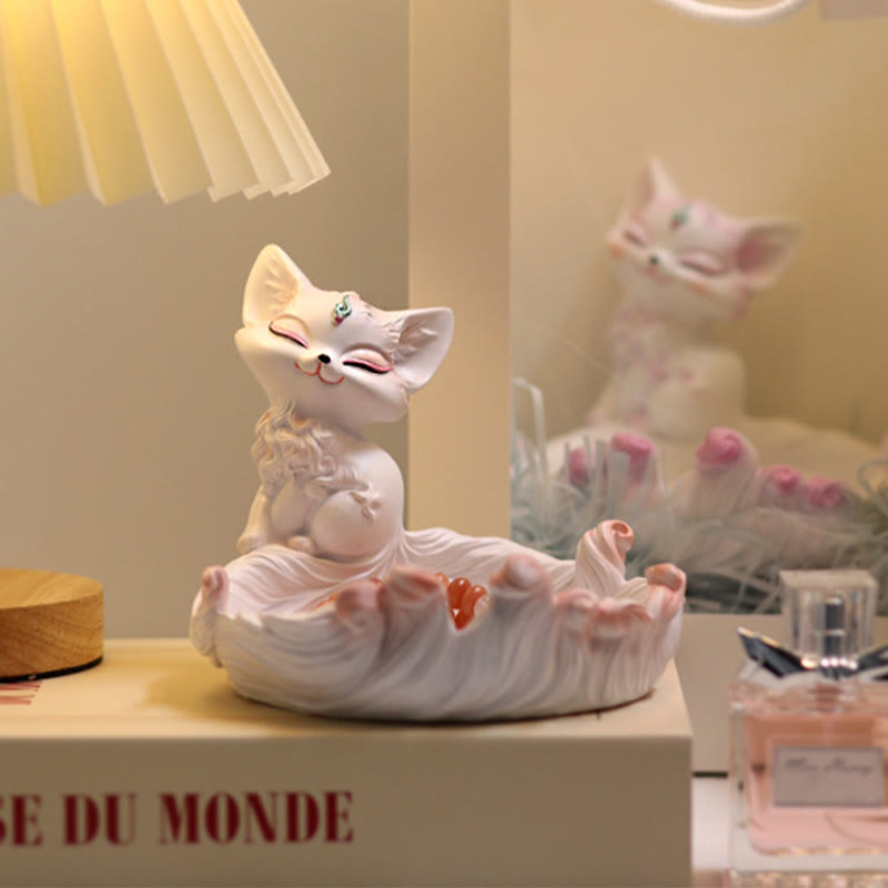 Buddha Stones Nine Tailed Fox Luck Resin Storage Ornaments Home Decoration - image 9