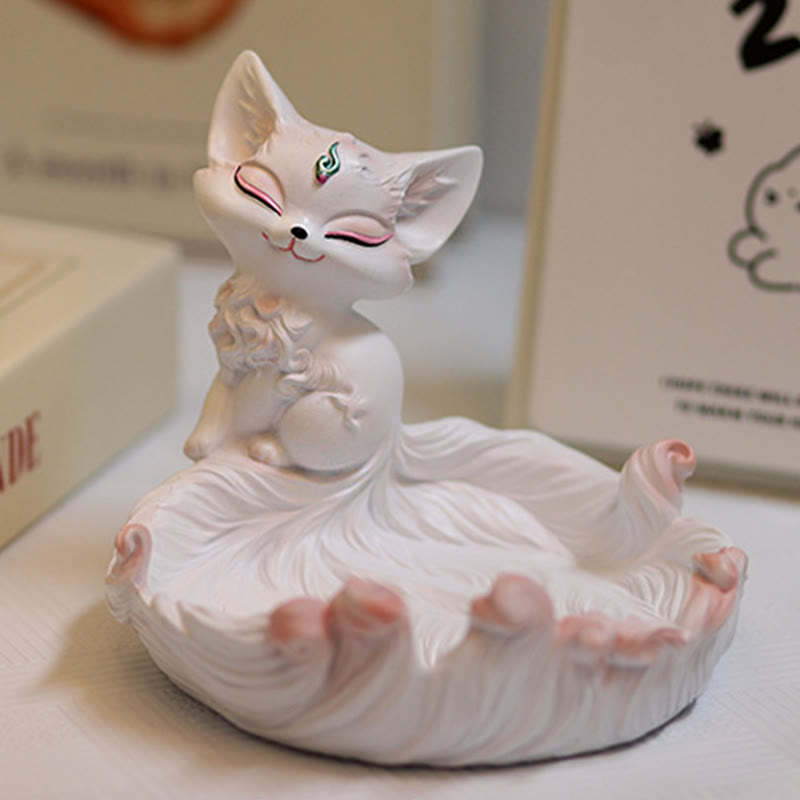 Buddha Stones Nine Tailed Fox Luck Resin Storage Ornaments Home Decoration - image 3