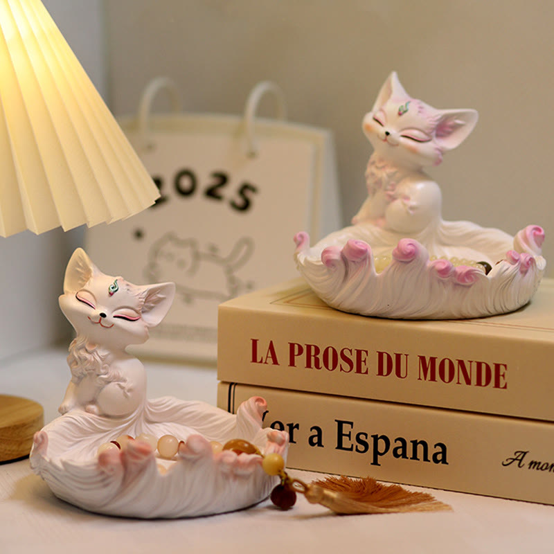 Buddha Stones Nine Tailed Fox Luck Resin Storage Ornaments Home Decoration - image 10