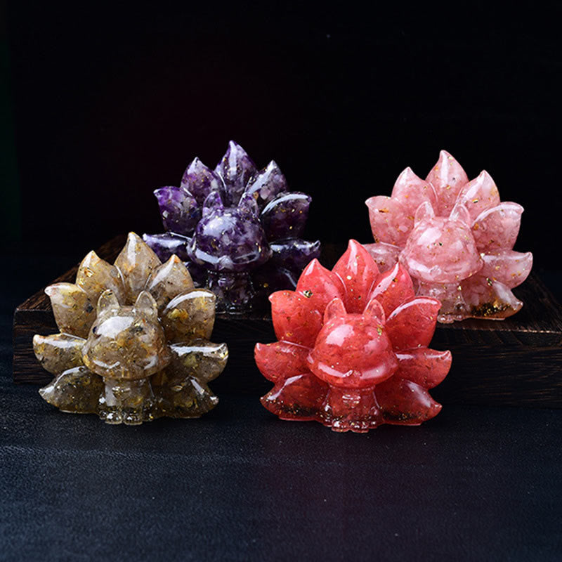 Buddha Stones Small Various Stone Pink Crystal Citrine Amethyst Nine Tailed Fox Warmth Home Decoration - image 31