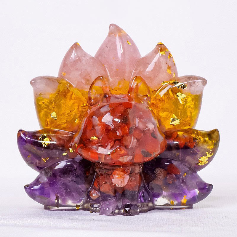 Buddha Stones Small Various Stone Strawberry Quartz Amethyst Green Aventurine Nine Tailed Fox Healing Home Decoration - Pink Crystal+Citrine+Amethyst+Red Agate - 8*8.7cm - image 27