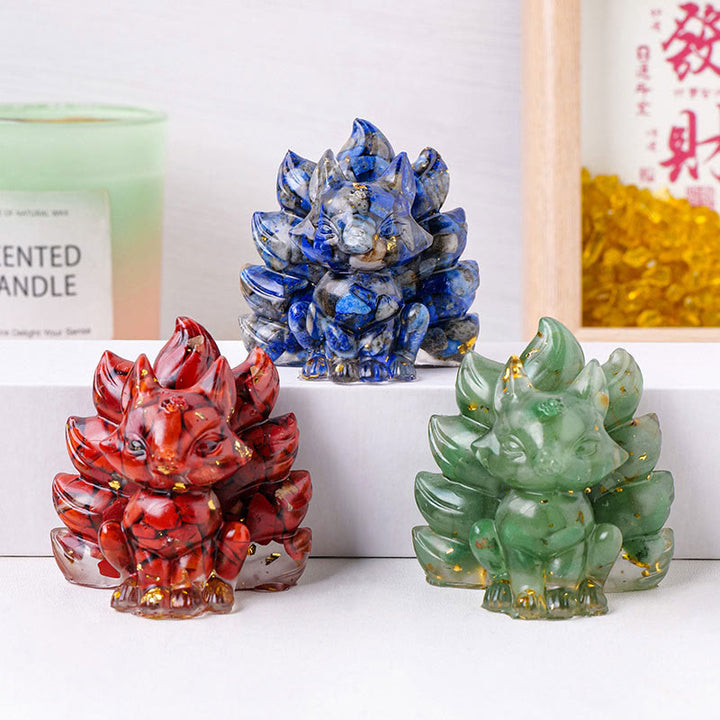 Buddha Stones Small Various Stone Strawberry Quartz Amethyst Green Aventurine Nine Tailed Fox Healing Home Decoration - image 0
