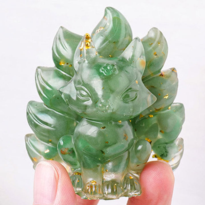 Buddha Stones Small Various Stone Strawberry Quartz Amethyst Green Aventurine Nine Tailed Fox Healing Home Decoration - image 9