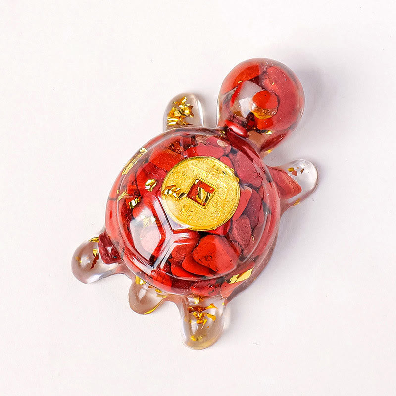 Buddha Stones Small Various Crystal Green Aventurine Amethyst Turtle Copper Coins Luck Home Decoration - Red Jasper 5*3cm - image 6