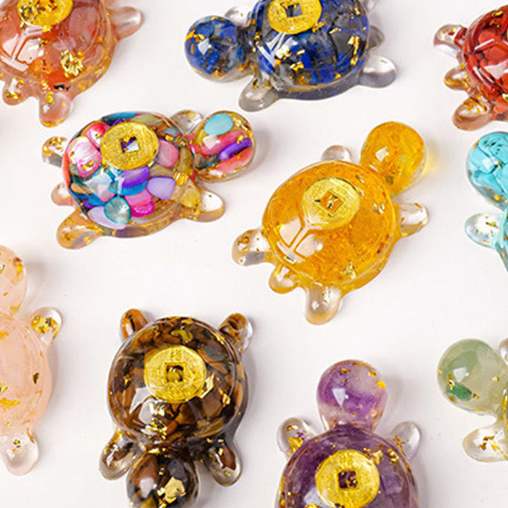 Buddha Stones Small Various Crystal Green Aventurine Amethyst Turtle Copper Coins Luck Home Decoration - image 25