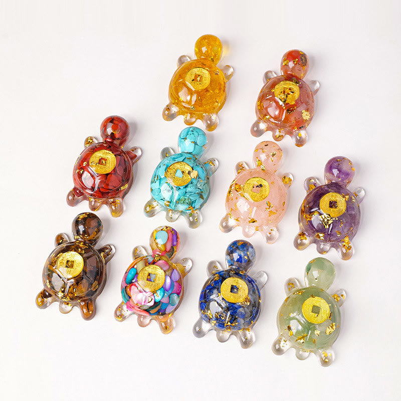 Buddha Stones Small Various Crystal Green Aventurine Amethyst Turtle Copper Coins Luck Home Decoration - image 23