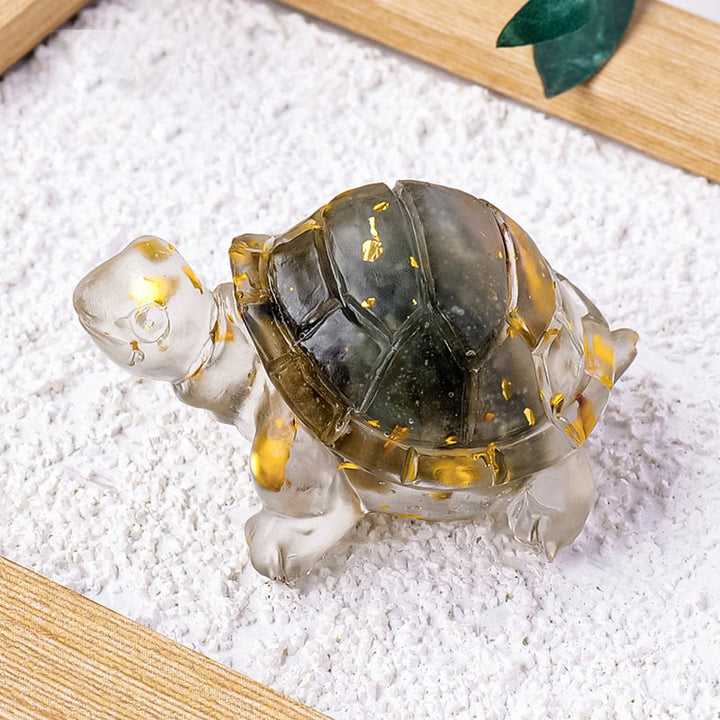 Buddha Stones Various Stone Citrine Green Aventurine Amethyst Mini Turtle Prosperity Home Decoration - Labradorite 5*3*2.7cm - image 4