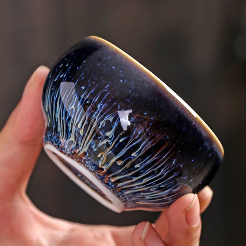 Buddha Stones Handmade Chinese Jianzhan Koi Fish Lotus Dragon Phoenix 12 Chinese Zodiac Ceramic Teacup Kung Fu Tea Cup 70ml - image 4