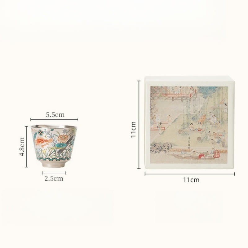 Buddha Stones Fish Lotus Seaweed Teacup Kung Fu Tea Cup 45ml With Gift Box - image 17