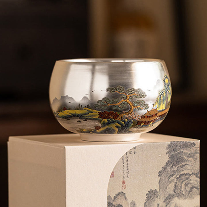 Buddha Stones Fish Lotus Seaweed Valley Mountains Pine Tree Dragon Teacup Kung Fu Tea Cup With Gift Box - image 26