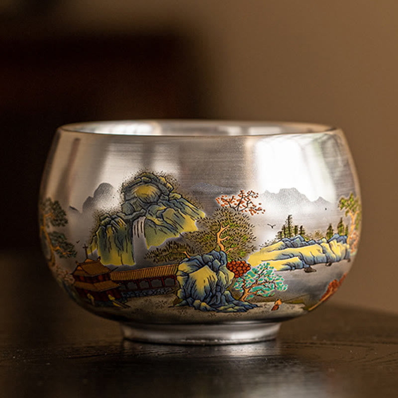 Buddha Stones Fish Lotus Seaweed Valley Mountains Pine Tree Dragon Teacup Kung Fu Tea Cup With Gift Box - image 23