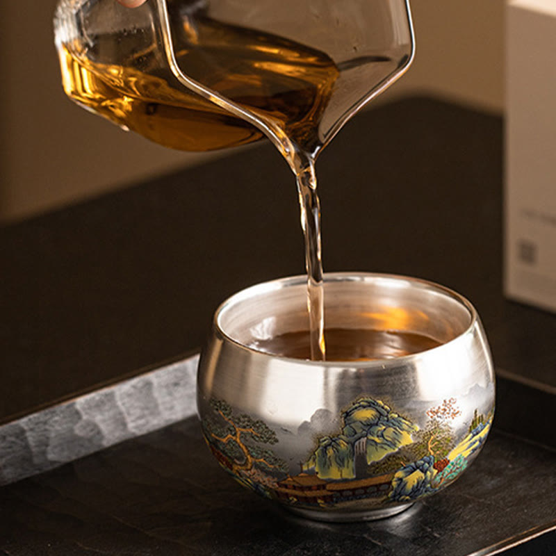 Buddha Stones Fish Lotus Seaweed Valley Mountains Pine Tree Dragon Teacup Kung Fu Tea Cup With Gift Box - image 24