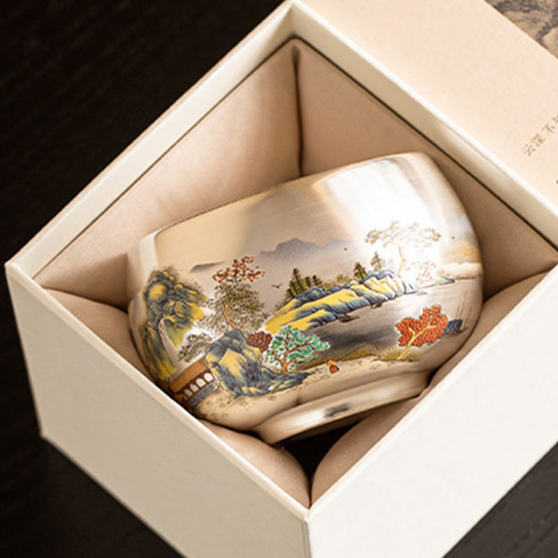 Buddha Stones Fish Lotus Seaweed Valley Mountains Pine Tree Dragon Teacup Kung Fu Tea Cup With Gift Box - image 27