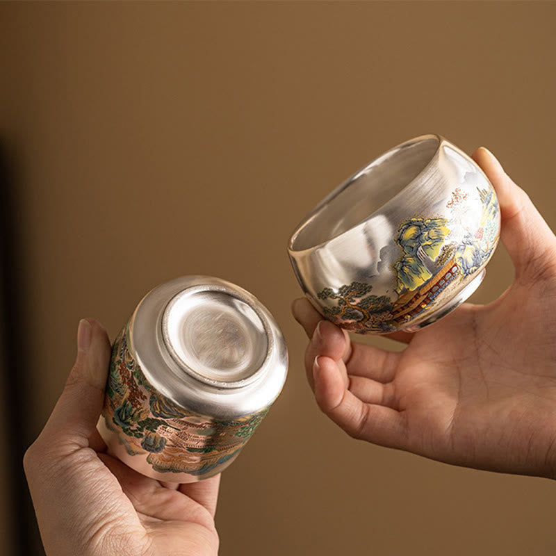 Buddha Stones Fish Lotus Seaweed Valley Mountains Pine Tree Dragon Teacup Kung Fu Tea Cup With Gift Box - image 38