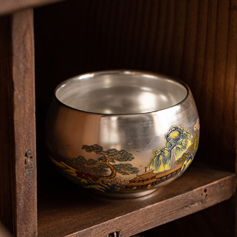 Buddha Stones Fish Lotus Seaweed Valley Mountains Pine Tree Dragon Teacup Kung Fu Tea Cup With Gift Box - image 29