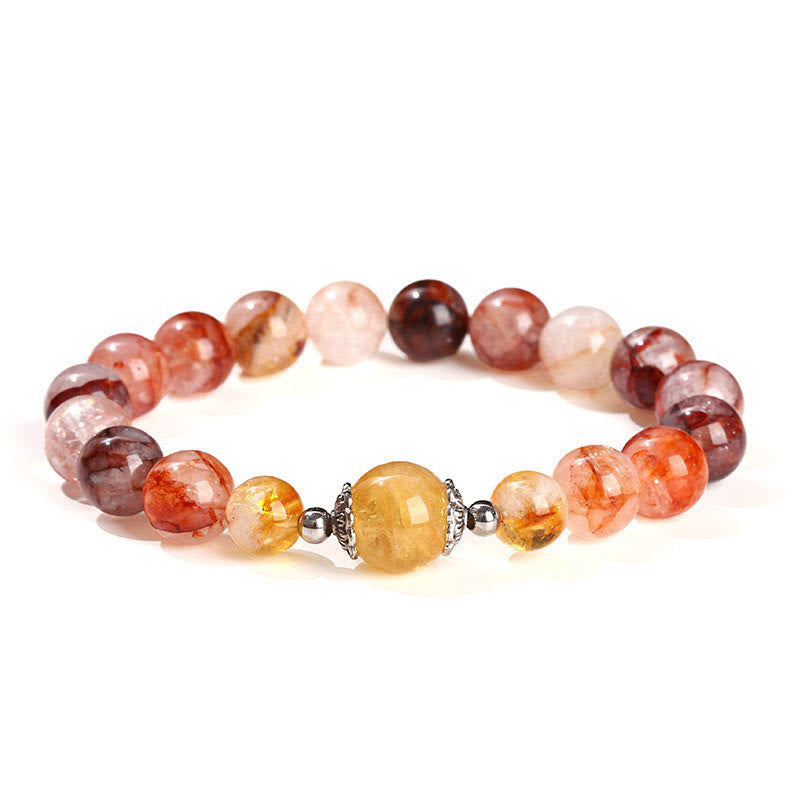 Buddha Stones Natural Red Hematoid Quartz Beads Balance Bracelet - image 12