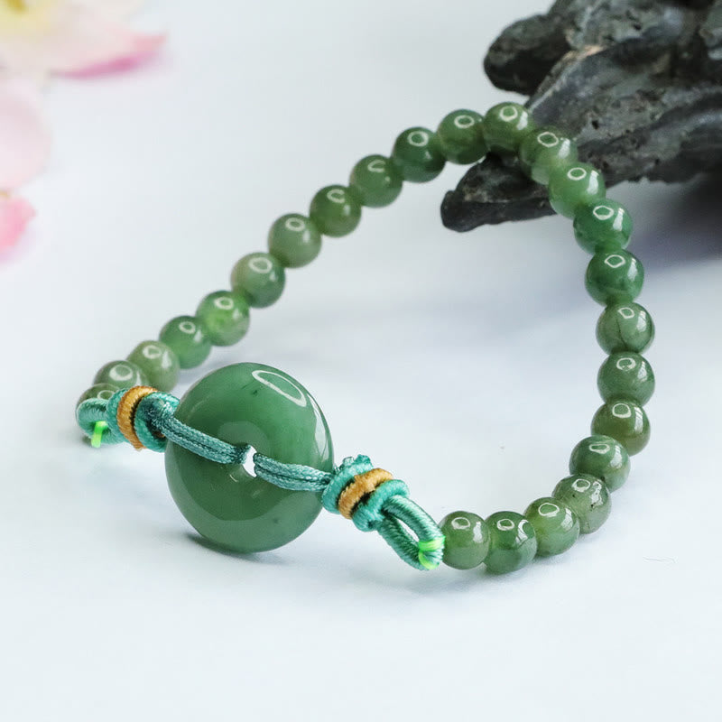 Buddha Stones Jade Beads Peace Buckle Prosperity Bracelet - image 9