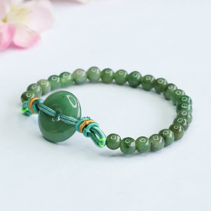 Buddha Stones Jade Beads Peace Buckle Prosperity Bracelet - image 4