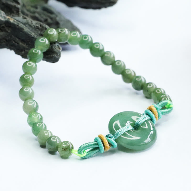 Buddha Stones Jade Beads Peace Buckle Prosperity Bracelet - image 3
