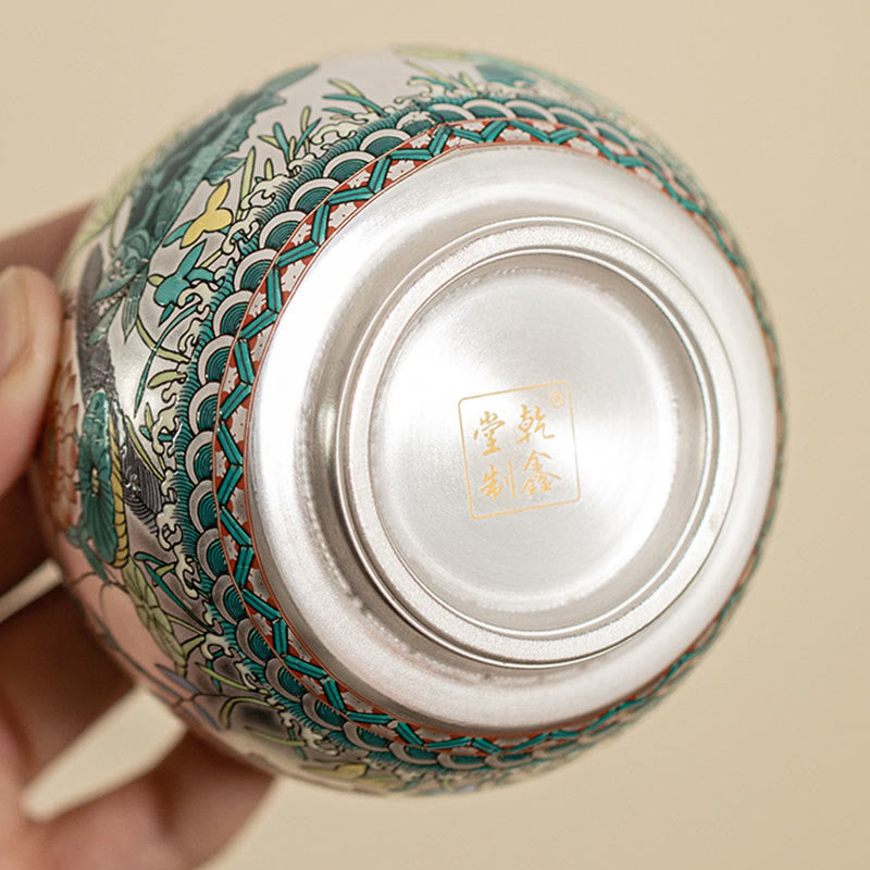 Buddha Stones Fish Lotus Seaweed Valley Mountains Pine Tree Dragon Teacup Kung Fu Tea Cup With Gift Box - image 3