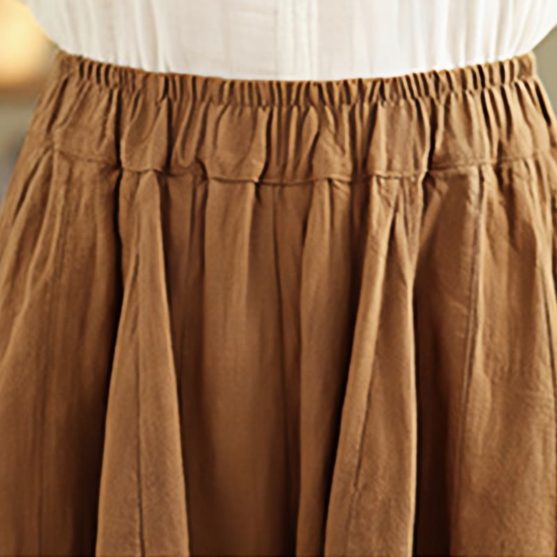 Buddha Stones Vintage Patchwork Lantern Design Cotton Linen Women's Wide Leg Pants With Pockets - image 7