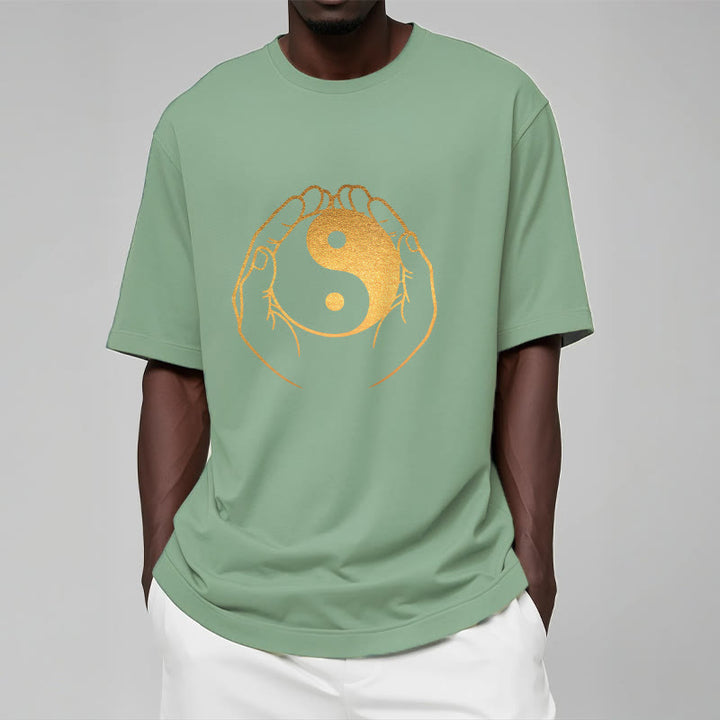 Buddha Stones Hands Holding A Golden Yin Yang Tee T-shirt - image 15