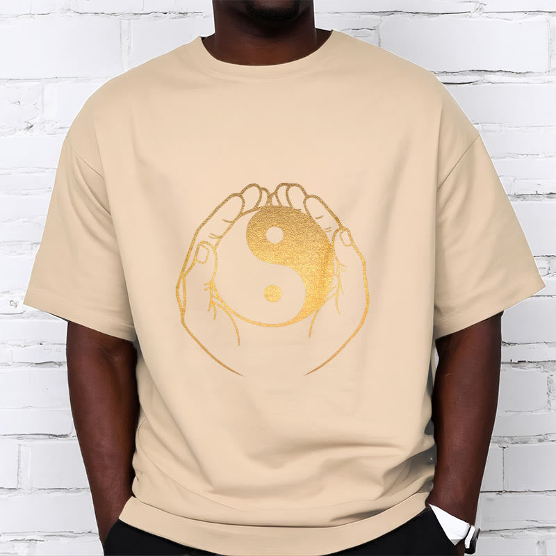 Buddha Stones Hands Holding A Golden Yin Yang Tee T-shirt - image 13