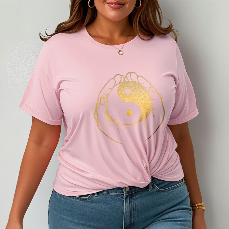 Buddha Stones Hands Holding A Golden Yin Yang Tee T-shirt - image 17