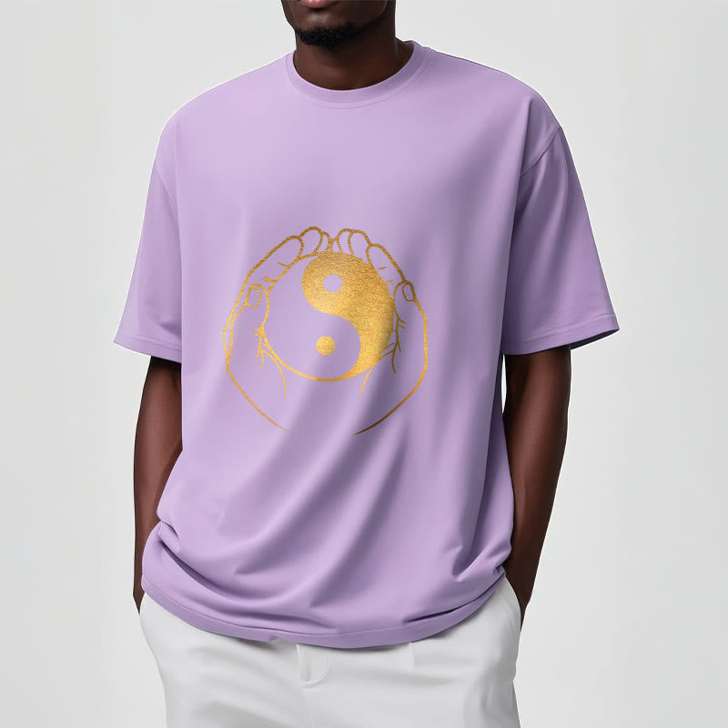 Buddha Stones Hands Holding A Golden Yin Yang Tee T-shirt - image 19