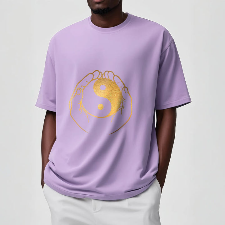 Buddha Stones Hands Holding A Golden Yin Yang Tee T-shirt - image 19