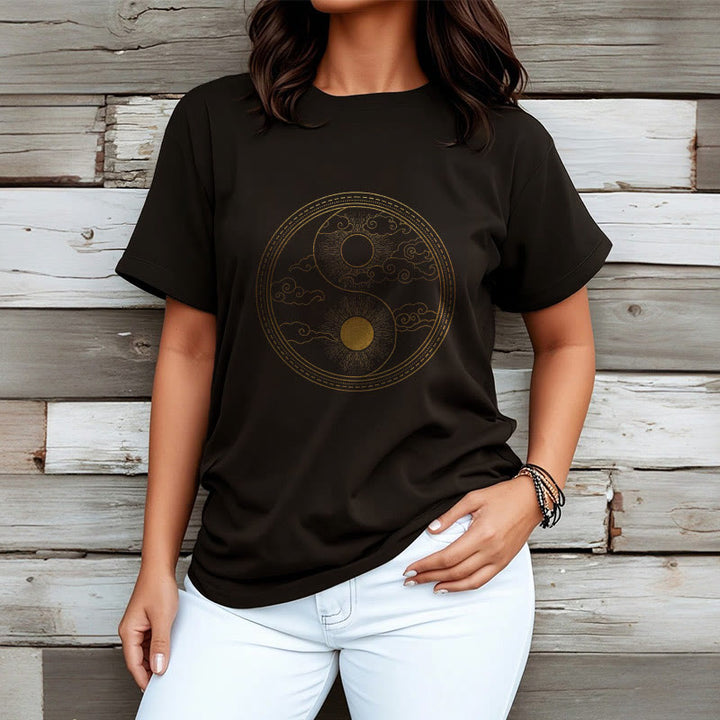 Buddha Stones Yin Yang Sun Auspicious Clouds Tee T-shirt - image 3