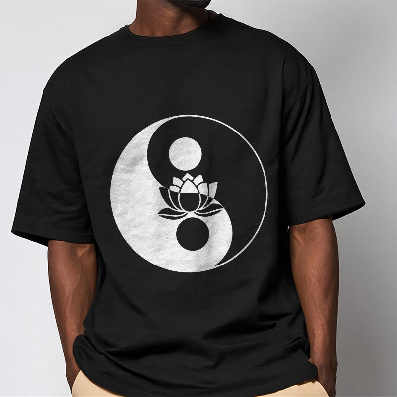Buddha Stones Yin Yang Lotus Flower Tee T-shirt - image 5