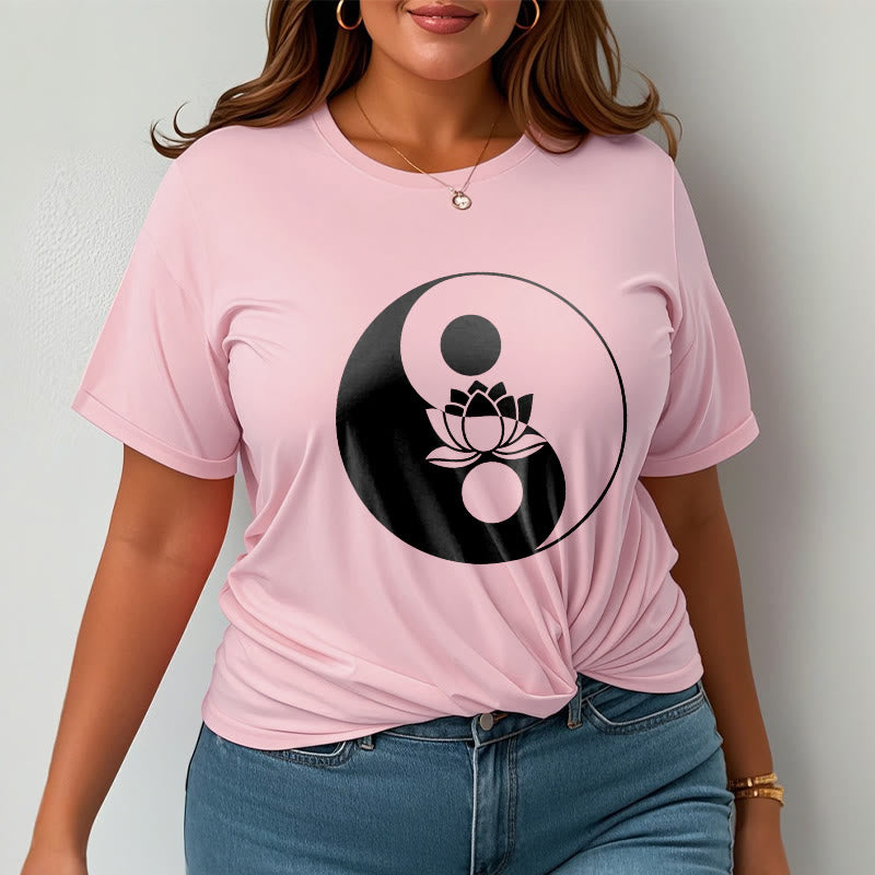 Buddha Stones Yin Yang Lotus Flower Tee T-shirt - image 13