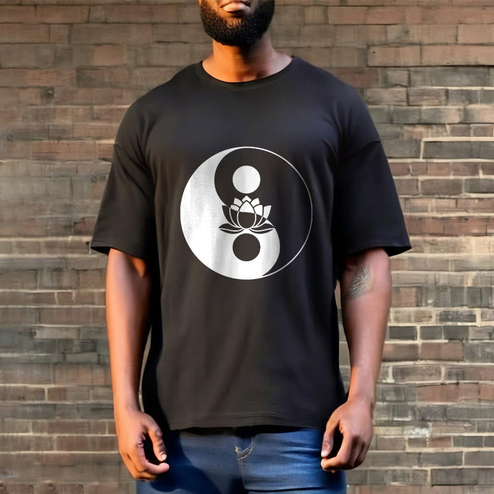 Buddha Stones Yin Yang Lotus Flower Tee T-shirt - image 6