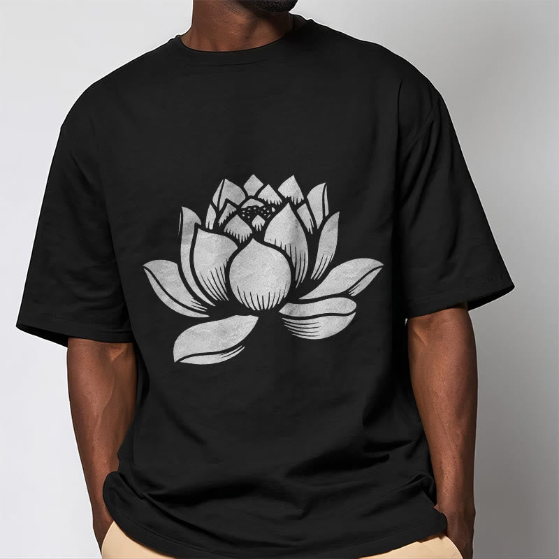 Buddha Stones Lotus Flower Design Tee T-shirt - image 4