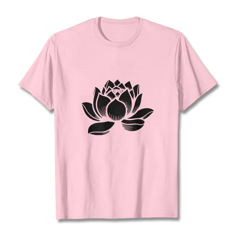 Buddha Stones Lotus Flower Design Tee T-shirt - LightPink - 2XL - image 12