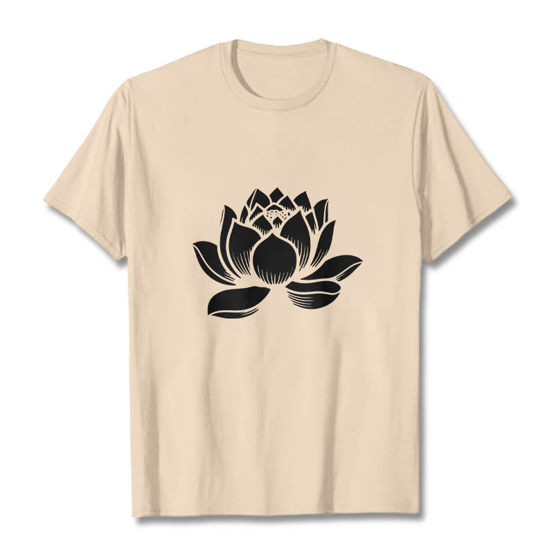 Buddha Stones Lotus Flower Design Tee T-shirt - Bisque - 2XL - image 10