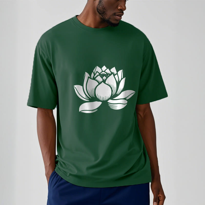 Buddha Stones Lotus Flower Design Tee T-shirt - image 1