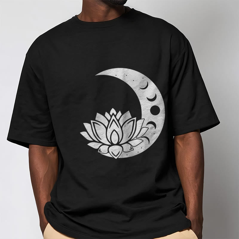 Buddha Stones Crescent Moon Lotus Flower Sun Tee T-shirt - image 5