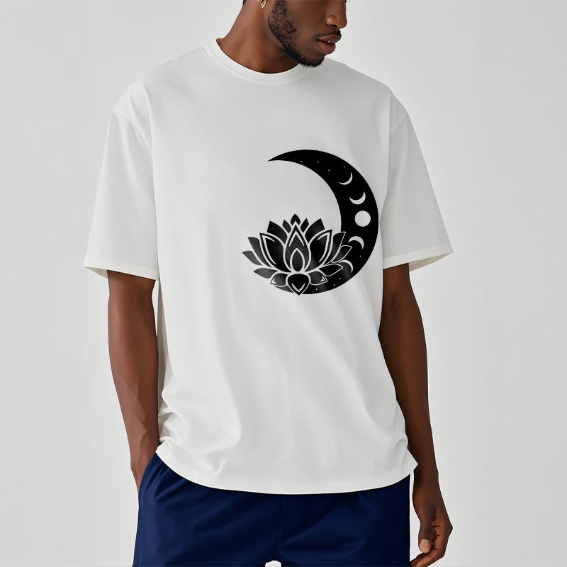 Buddha Stones Crescent Moon Lotus Flower Sun Tee T-shirt - image 1